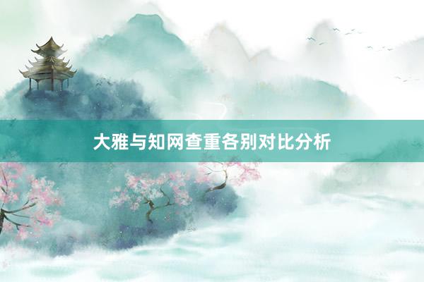 大雅与知网查重各别对比分析